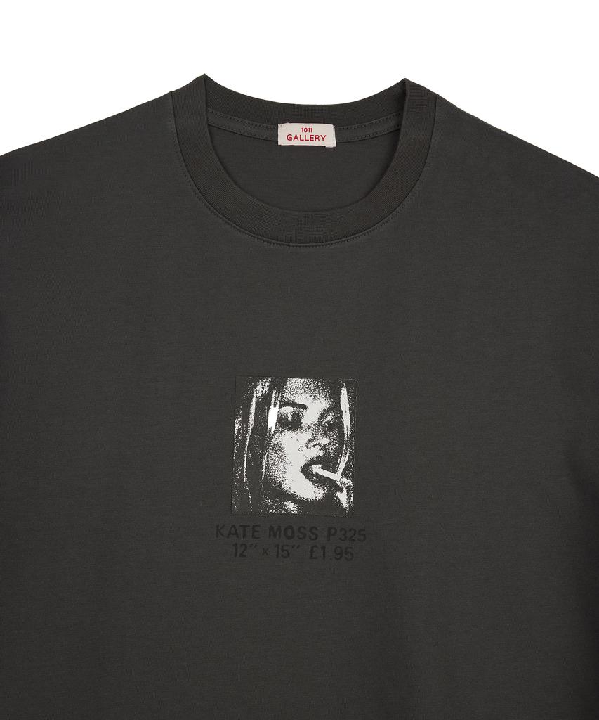 1011 GALLERY Kate Moss Portrait T-Shirts - Charcoal