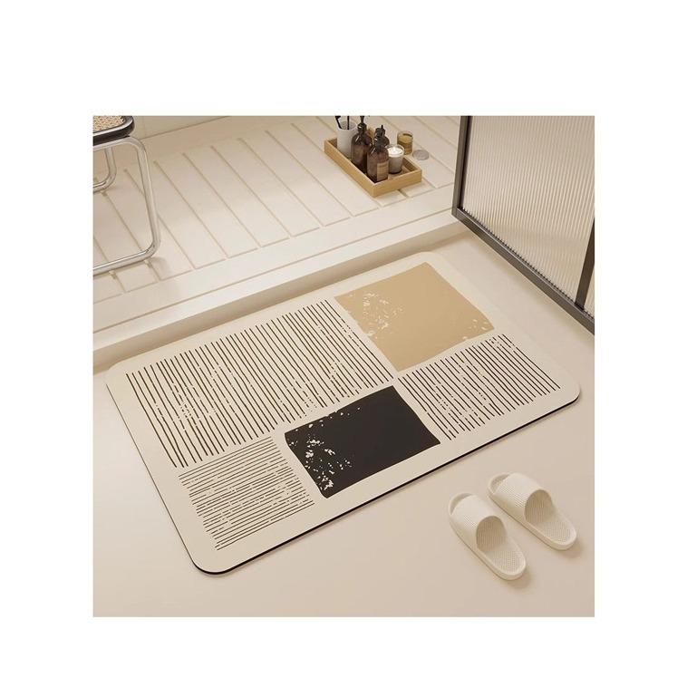 Kieselgur Fußmatte Einfache Haushalts-Badezimmer Anti-Rutsch-Matte Badezimmertür Wasseraufnahme Schnelltrocknend Verschleißfest Fußmatte