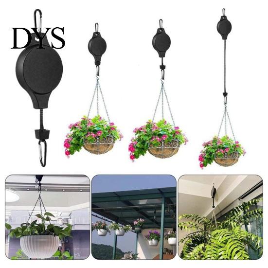 Indoor Outdoor Plant Hanger Hook Pulley Hanger, Adjustable Ceiling Hook, Heavy Duty No Drill Hanging Retractable for Garden Baskets, Bird Feeders