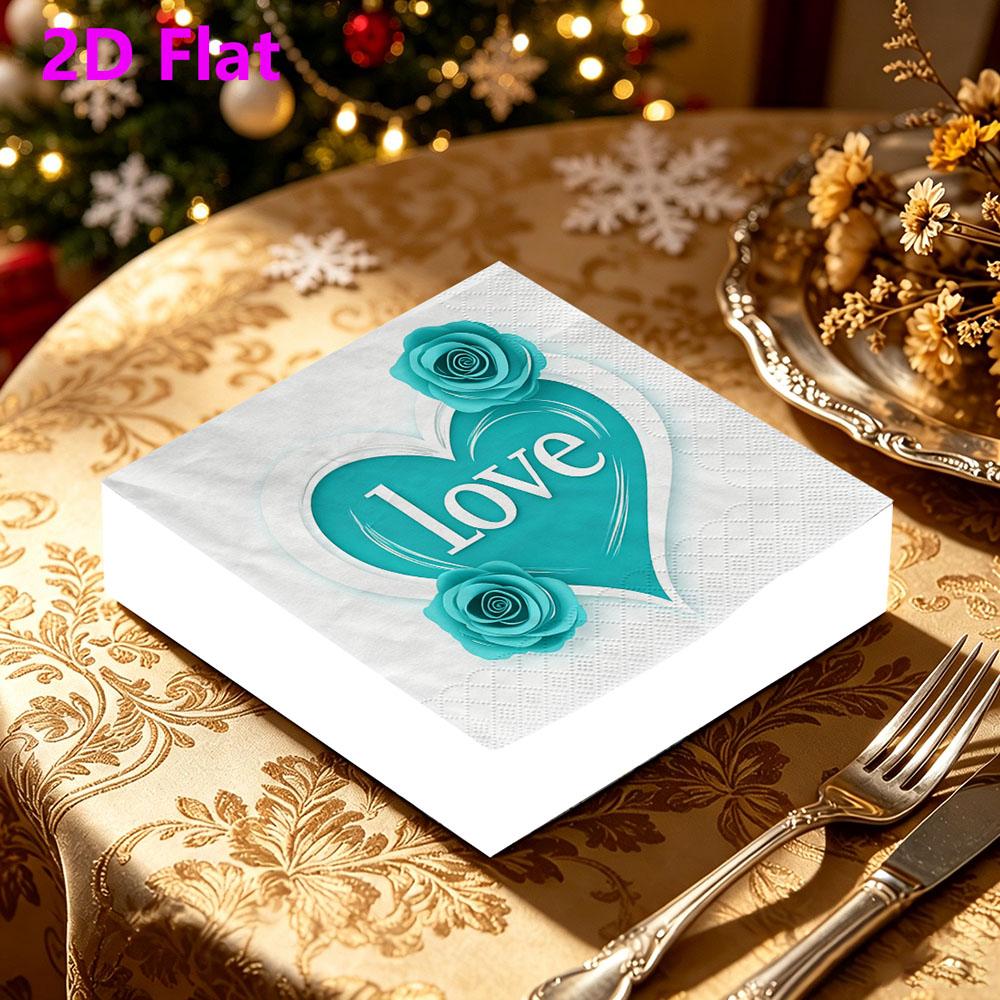 20pcs Disposable Napkins with Love Pattern Print for Wedding,Parties,and Daily Use for Thanksgiving Fall Christmas Table Decoration