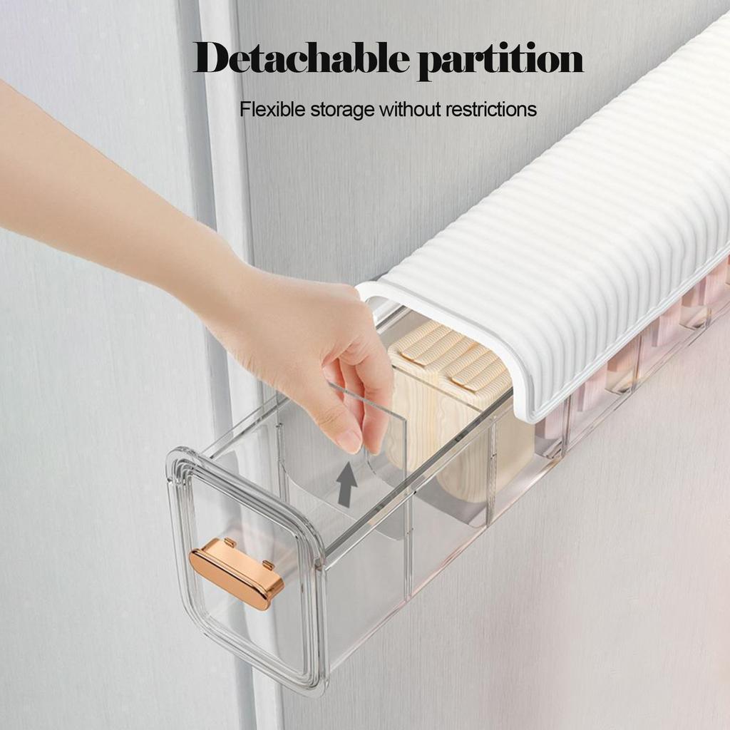 Clear Wall Mounted Drawer Organizer, Wall Hanging Transparent Underwear Panties Storage Box Punch-Free Multifunctional Storage Box For Clothes, Socks