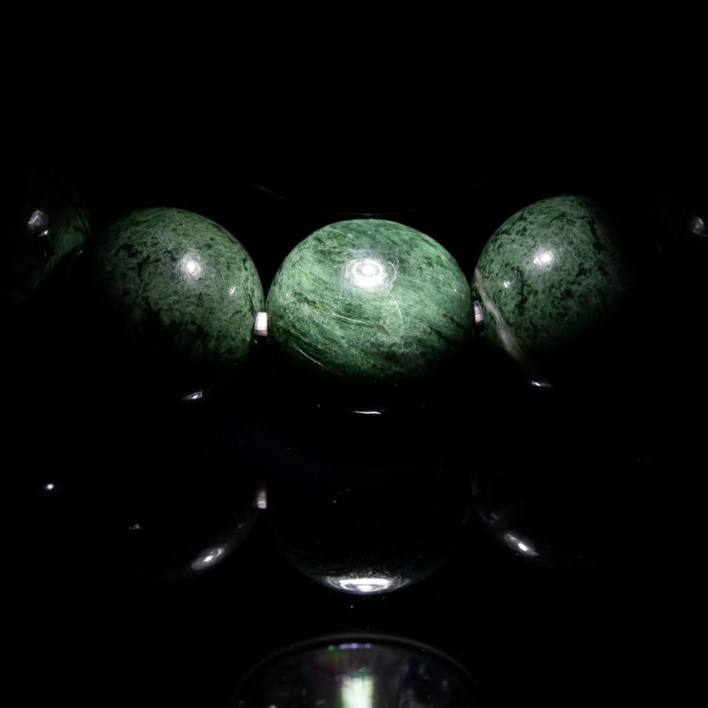 17cm Itoigawa Natural Jadeite Dark Japanese National Jomon Power Stone Jadeite Workshop Special Paulownia Wood Quality Guarantee ABR0879 (10mm beads,