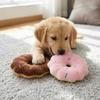 Bite Resist Texture Plush Donut Toy Round Shape Puppy Play Toy  Small Medium Dogs