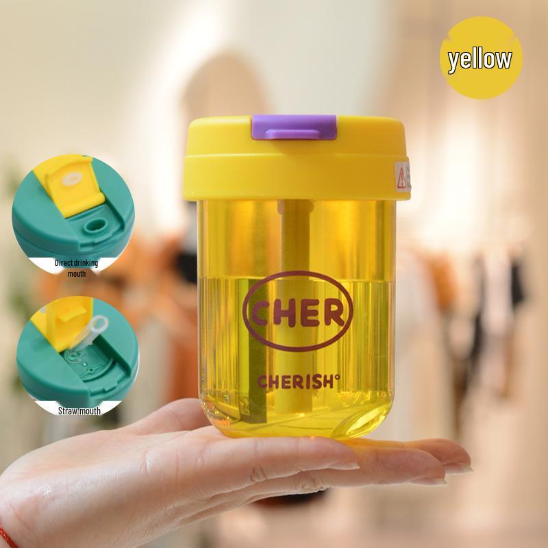 Stylish Summer Water Cup: Large-Volume, Heat-Resistant Plastic with Tea Infuser and Straw for Students