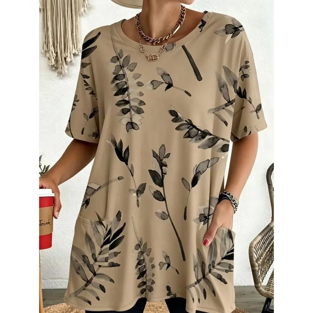 2026 New Summer Short Sleeved T-shirt, 3D Printed Pocket T-shirt, Casual and Fashionable, Plus Size T-shirt
