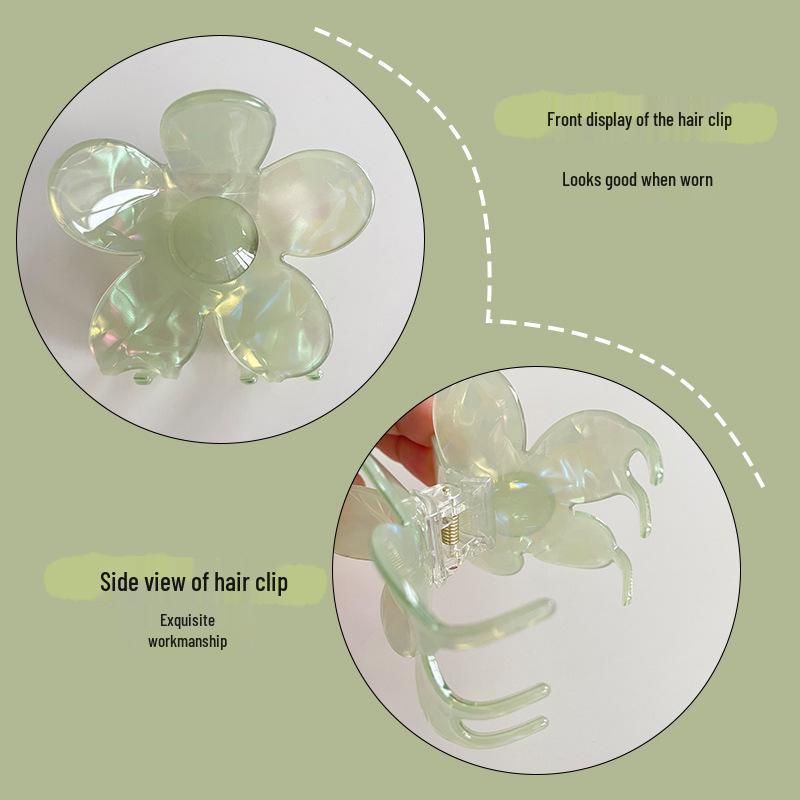 Elegant French-Style Acetate Flower Claw Clip for Women - 2024 High-End Shark Clip