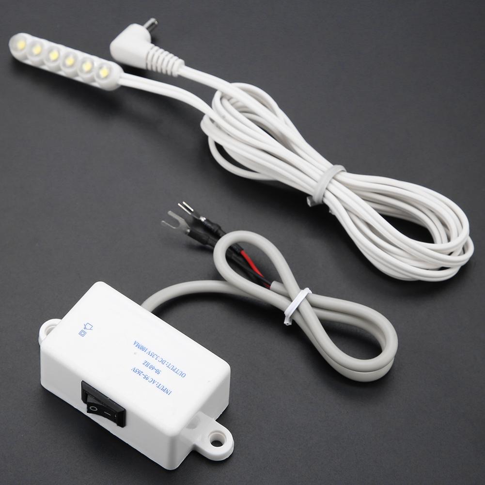 0.3W 6 LED Sewing Machine Accessory LED Working Light Magnetic Base Table Lamp CN Plug 220V