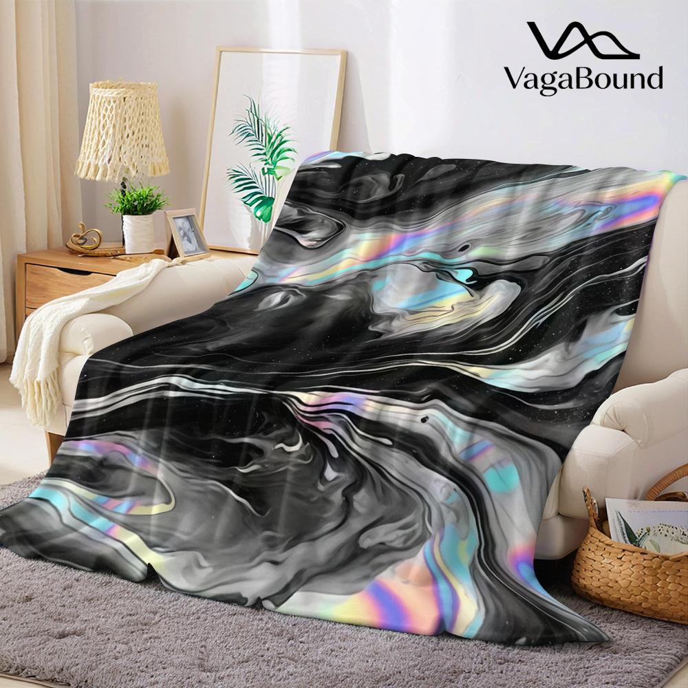 Black fluid Flannel Blanket Warm Soft Halloween Christmas Couch Warm Cozy Decorative Decor Gift for All Season