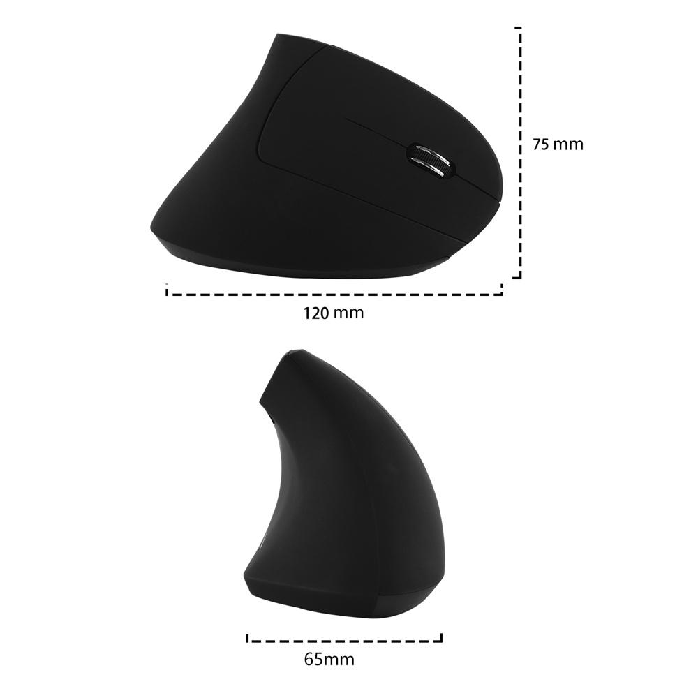 Ergonomic Optical Vertical Mice 6 Keys USB Wireless Mouse 2.4GHz 1200DPI Black