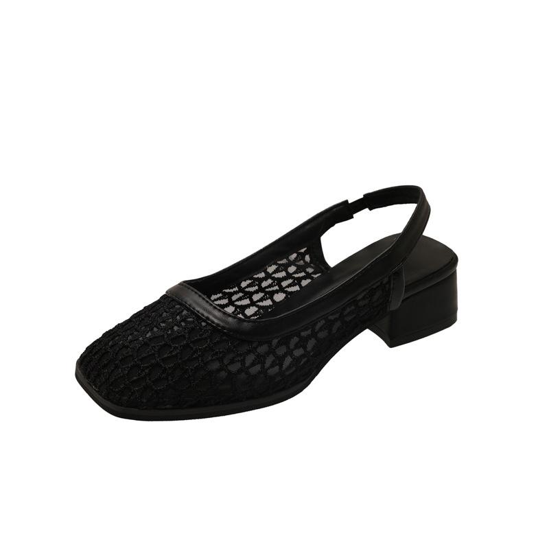 Coarse heel bag head sandals temperament niche single shoes women's 2025 new retro with skirt Mary Jane high heels