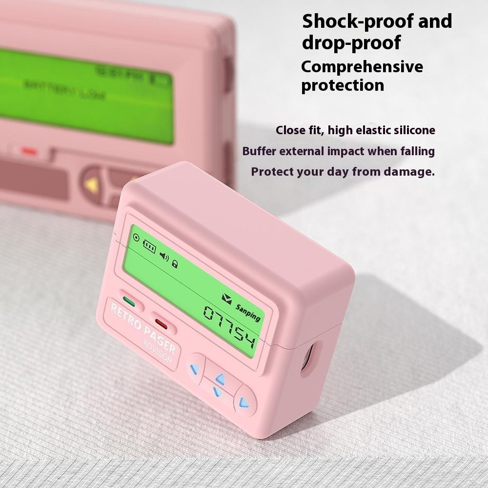 

For Apple AirPods Pro 2/AirPods Pro Case Retro Pager Design Silicone Earbuds Protective Cover Dark Grey