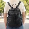 Women'S Leather Backpack Black High Quality Cowhide Backpack Trendy Versatile Soft Leather Large Capacity Women'S Bag
