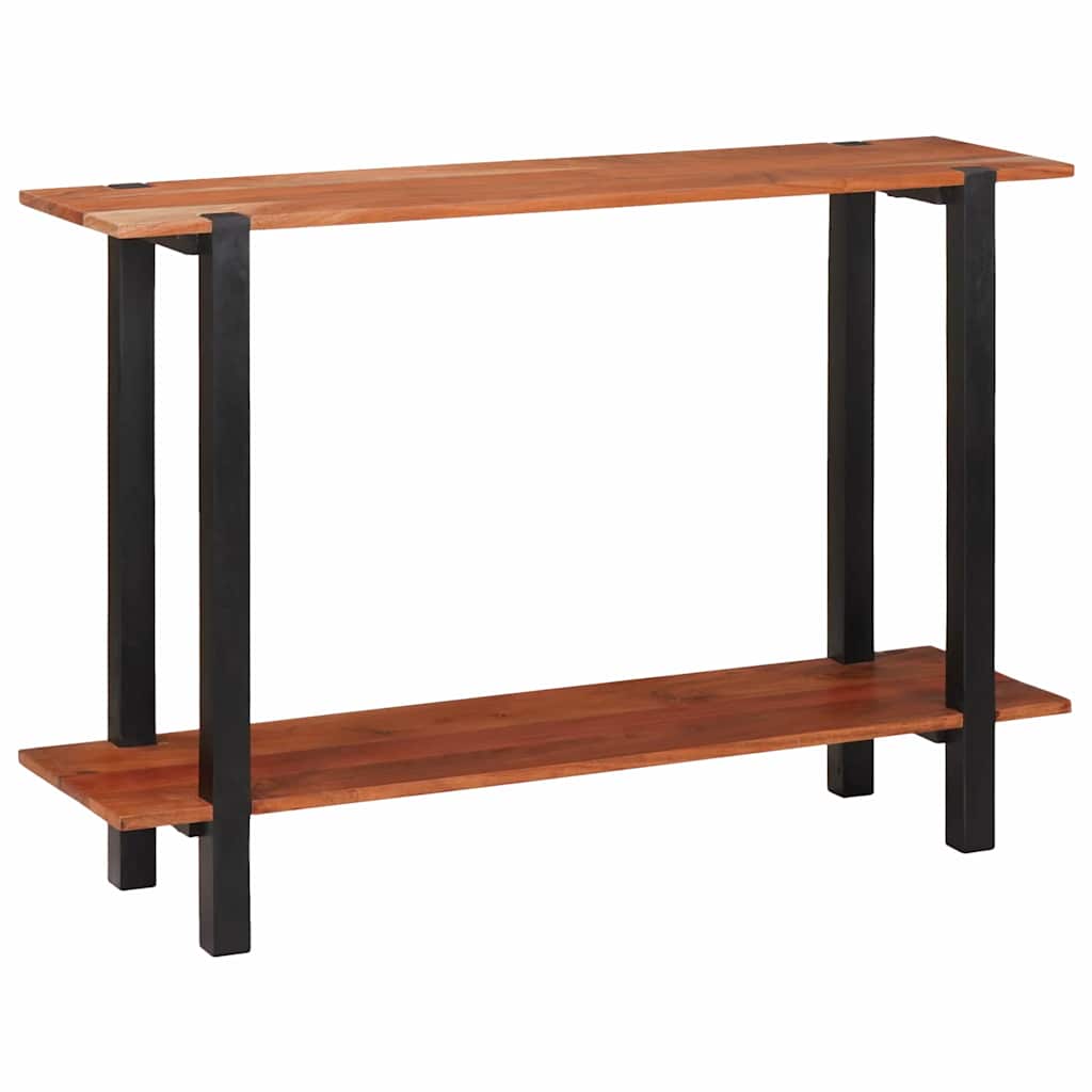 Console Table with Shelf Brown and Black 110 X 30 X 75 Cm