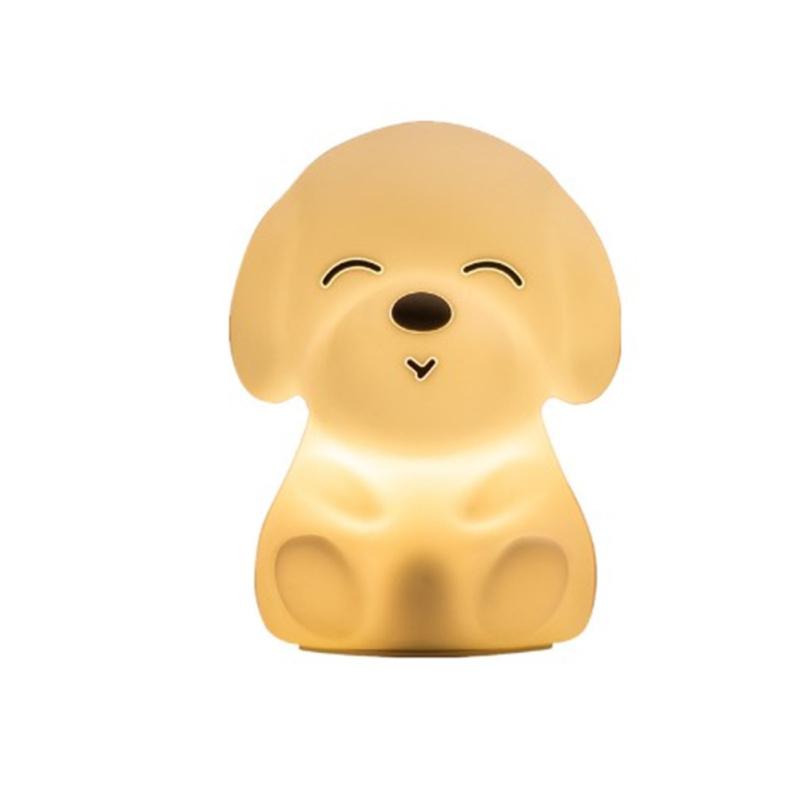 Silicone Cute Dog-shaped Led  Night  Light Touch-sensor Remote Control Timer Rechargeable 7 Colors