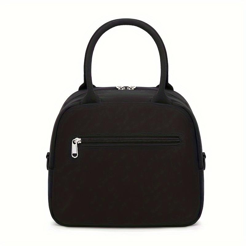 Non Food Contact Insulated Lunch Bag with Shoulder Strap Large Capacity, Oxford Fabric, Black White Design