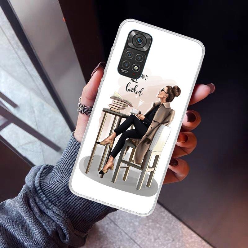 

Girl Boss Female Coffee Phone Case For Xiaomi Redmi Note 15 14 14S 13 12S 12 Pro Plus 11S 11 10S 10 4G Cover 11E 11T 5G Print Fu Redmi Note 10 Pro 4G