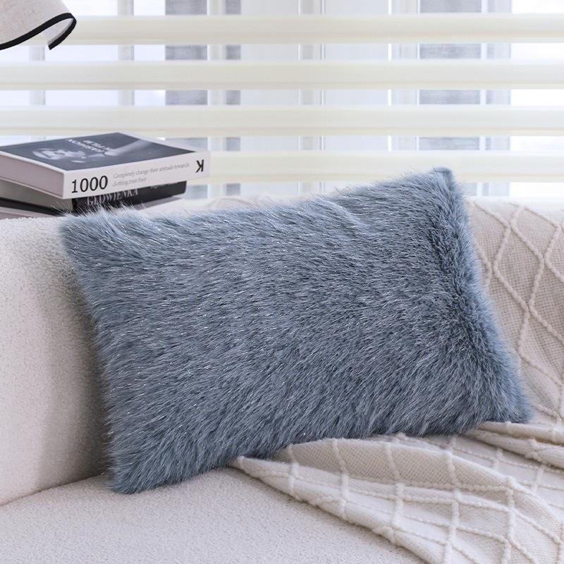 Light Luxury Blue Pillow Case Living Room Sofa Cushion Model Room Hotel B&B Bay Window Cushion Does Not Contain Core