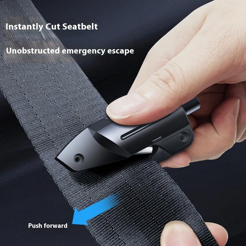 1 Set Self Rescue Tool Car Emergency Hammer 2-In-1 Mutifunction Emergency Windows Glass Breaker Safety Belt Cutter Keychain