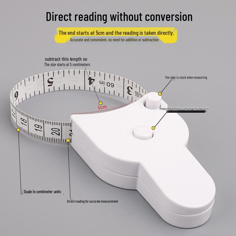 2-Piece Precise 3D Measurement Ruler Set for Waist, Leg, Abdomen, and Head