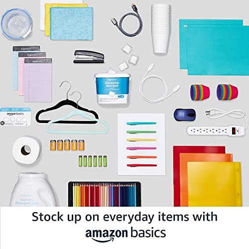 Amazon Basics 30-Piece Set of Non-Slip, Stiff, Velvet Hangers, Black