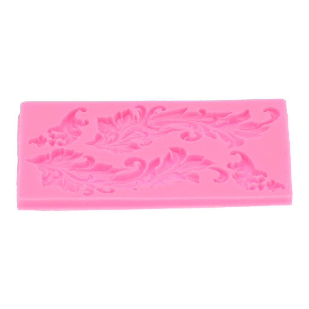 Embossed Silicone Mold Tree Leaf Pattern Chocolate Cake Mold for Home Kitchen BakeryPink