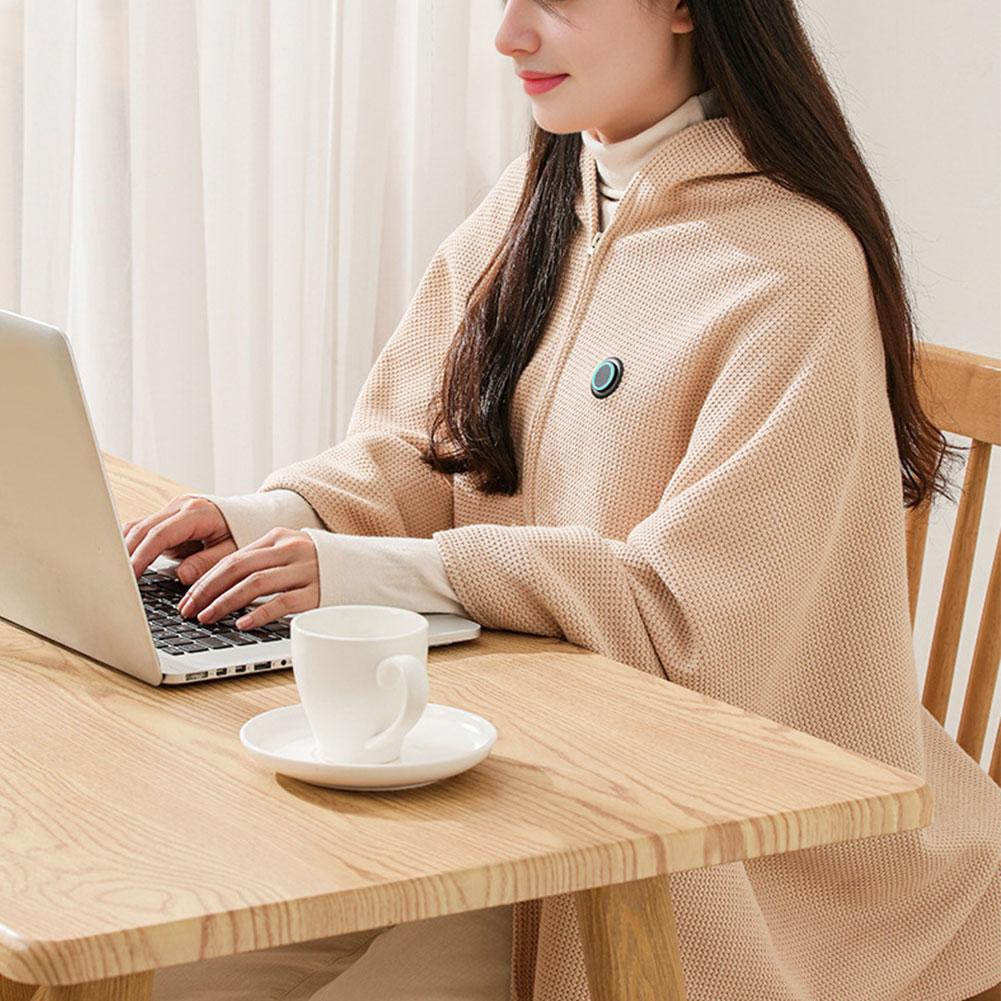 USB Electric Heated Blanket 3 Heating Levels Fleece Heated Blanket Portable Heated Blanket Cape for Household and Office