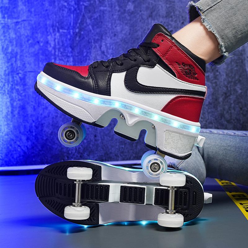 

New Children s Sports Roller Skates Deformed Student Training Competition 4-wheel roller Skates Assembly 43