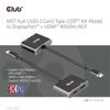 Club 3D MST Hub USB 3.2 Gen2 Type-C (DP Alt-Mode) to DisplayPort + HDMI 4K60Hz Male/Female Dual Display Splitter Hub (CSV-1552)
