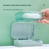 Creative Flip-Top Soap Dish with Lid - Punch-Free Draining Soap Box for Bathroom and Laundry