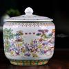 Jingdezhen Ceramic Enamel Tea Jar with Lid Antique Style Sealed Storage Utensils for Pu'er Tea Household Kitchen Caddy