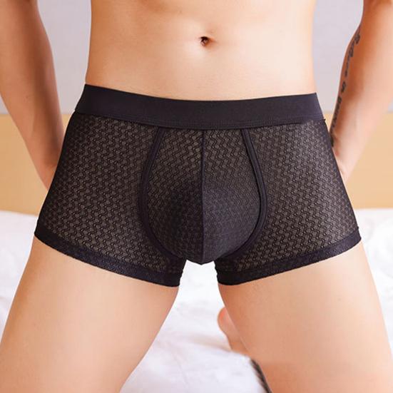 

Мужские трусы-боксеры, летние, средней посадки, однотонные, из ледяного шелка, тонкие шорты, быстросохнущие, сексуальные трусики, повседневная одежда XL королевский синий