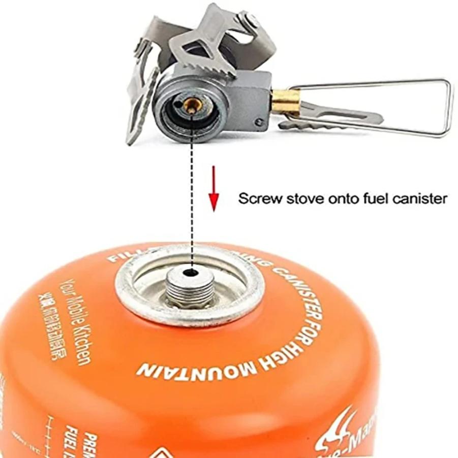 Outdoor Portable Solo Titanium Camping Gas Stove 25g Lightweight Mini Gas Cooker Burner Camping Hiking Gas Burner Brs-3000t