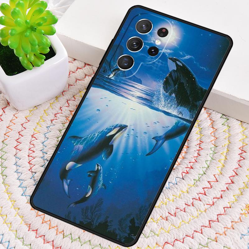 Orcas Killerwale Weiche Silikon-Handyhülle Für Samsung Galaxy note 10 pro S26 S25 S24 S23 S22 S21 Plus S25Ultra Hülle Cover