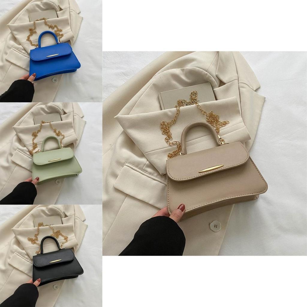 Chic Korean Style Chain Small Square Bag For Fall Trendy Casual Crossbody Handbag