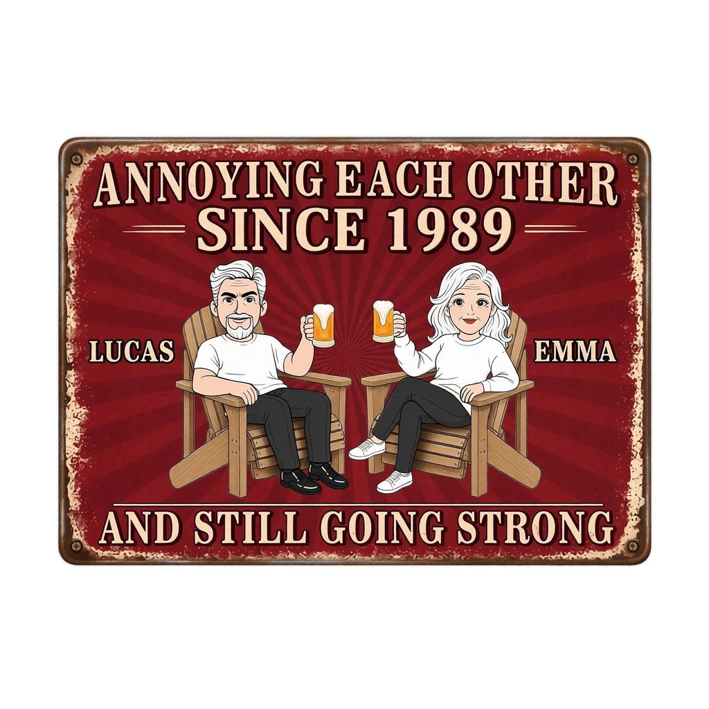 Funny Couple Sign - 3040 cm Decorative Wall Plaque for Home, Kitchen, Bedroom - Gift for Husband and Wife
