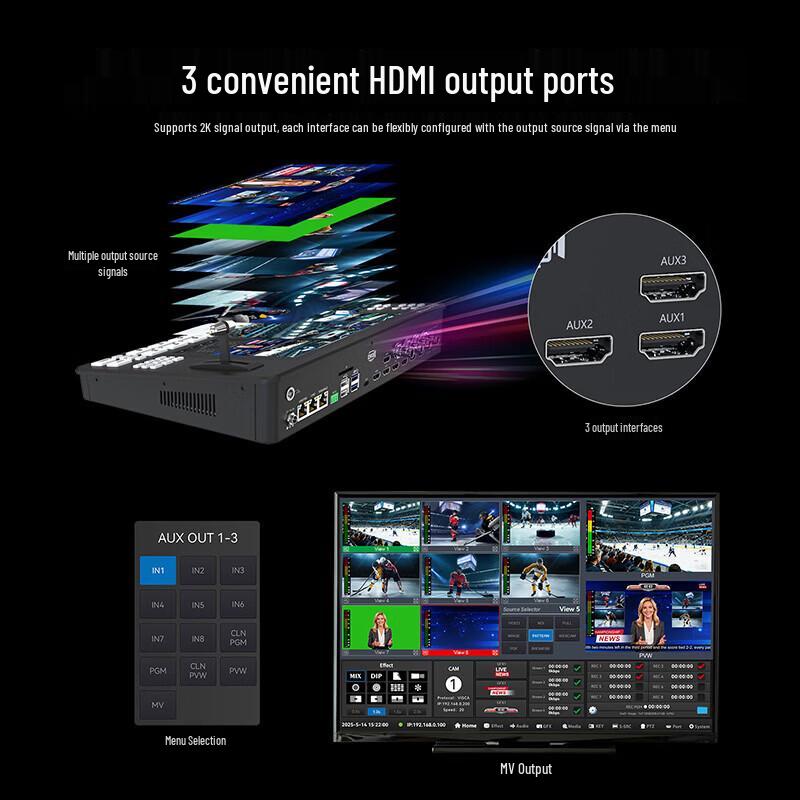 JiaShiYing R8 4K HD Live Video Production Switcher
