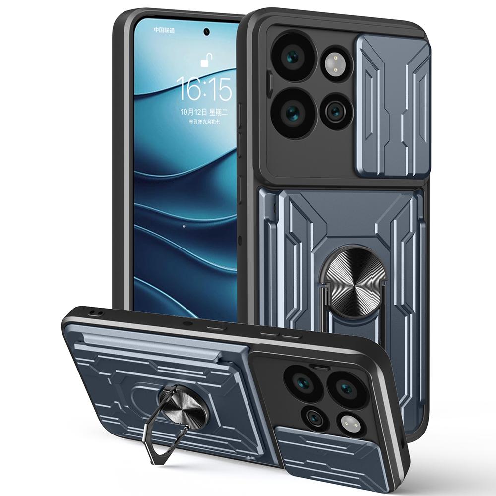 For Motorola Edge 50 Neo 5G/Moto S50 5G Case PC+TPU Kickstand Phone Back Cover with Camera Slider