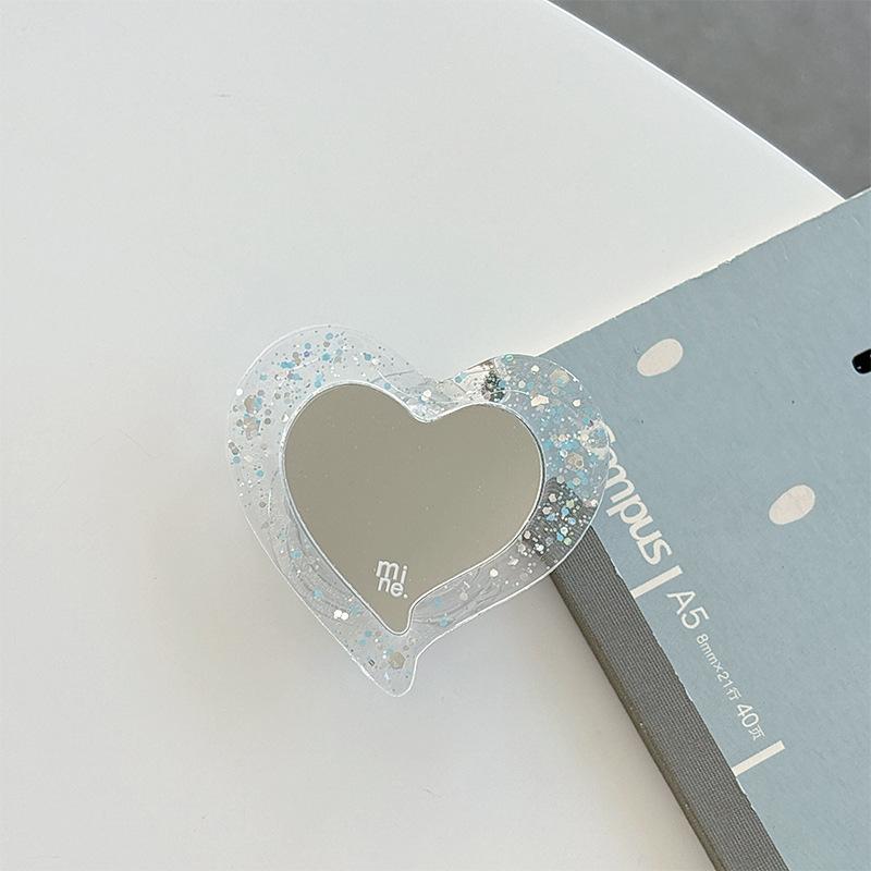 Magnetic Magsafe Mobile Phone Airbag Holder Glitter Sequins Love Mirror Portable Creative Makeup Mirror
