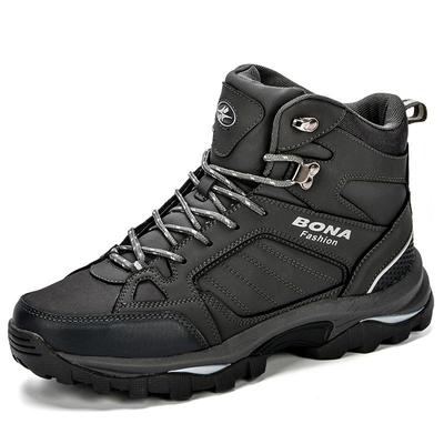 Men Boots Anti-Skidding Leather Shoes Men Popular Comfy Winter Men Shoes Short Plush Snow Boots Durable Outsole