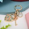 Rhinestone Keyring Pendant Heart Four Leaf Clover Key Shaped Rhinestone Key Ring Bag Decoration Gift