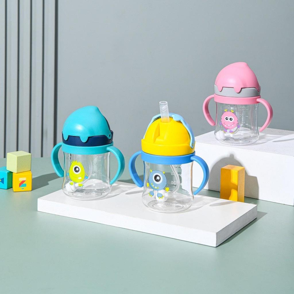 Children's 250ml Straw Sippy Cup with Handle - PC Plastic
