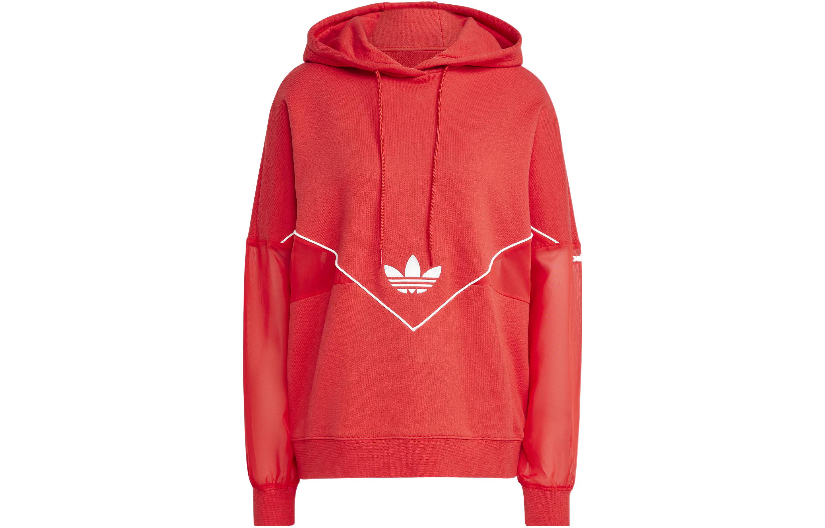Adidas Originals Sweatshirts Women s Red Hooded Moderate Regular IC5379 S