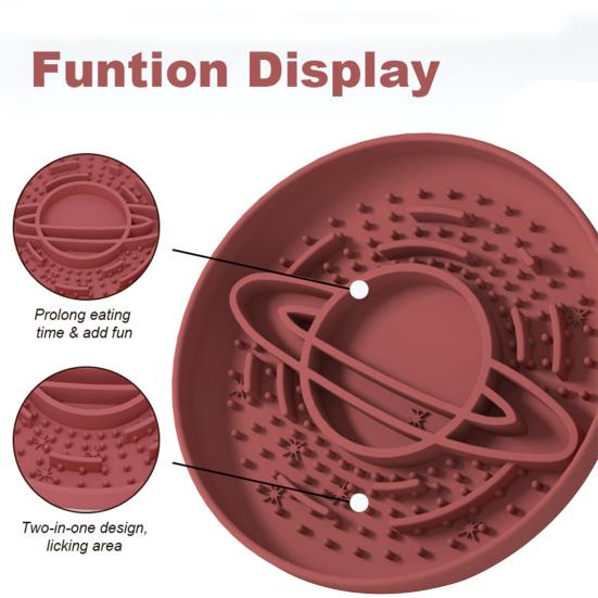 Slow Feeder Dog Bowl Planet Silicone Pet Bowl Anti-Choke Dog Feeder with Non-Slip Base for Healthy Eating Bloat Prevention