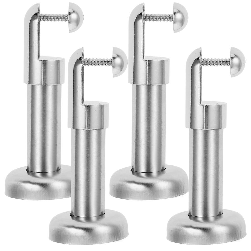 4Pcs Exquisite Stainless Steel Restroom Partition Foot Strong Bearing Capacity Public Toilet Partition Bracket Fitting