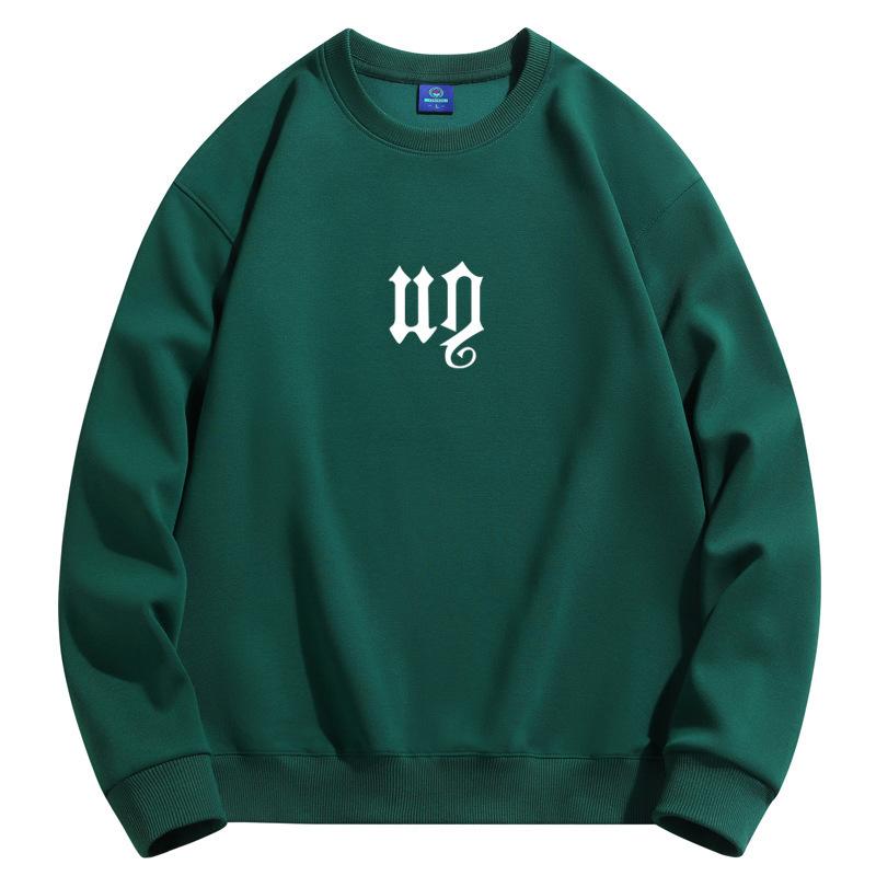 

Мужская модная толстовка с круглым вырезом и узором UD, повседневная толстовка с длинным рукавом и большим размером 5XL темно-зеленого