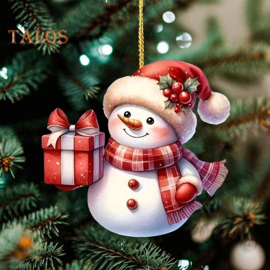 תליון אייל הצפון של סנטה קלאוס קישוט תלייה חגיגי לעץ חג המולד קישוט סנטה קלאוס מצויר מאקריליק למחזיקי מפתחות חלונות תיקים