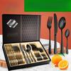 24-piece Stainless Steel Western-style Cutlery Set, Including Steak Knife, Fork, and Spoon (4 Main Pieces)