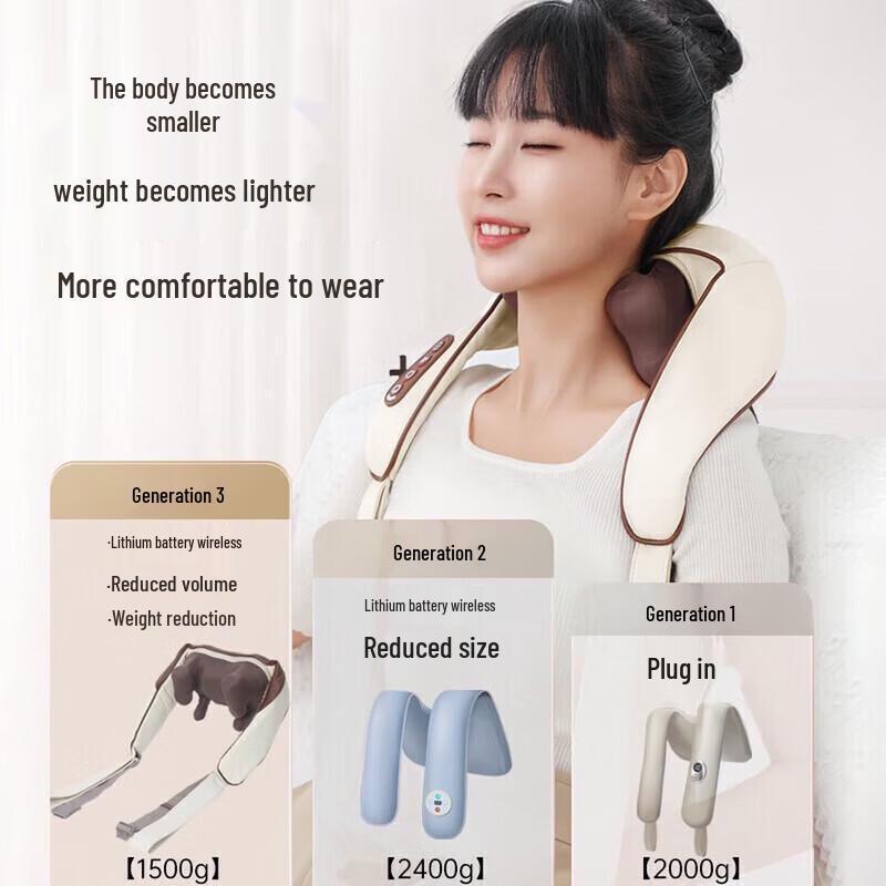 AUX 6-Head Neck and Shoulder Massager with Heat CN plug (adapter included)