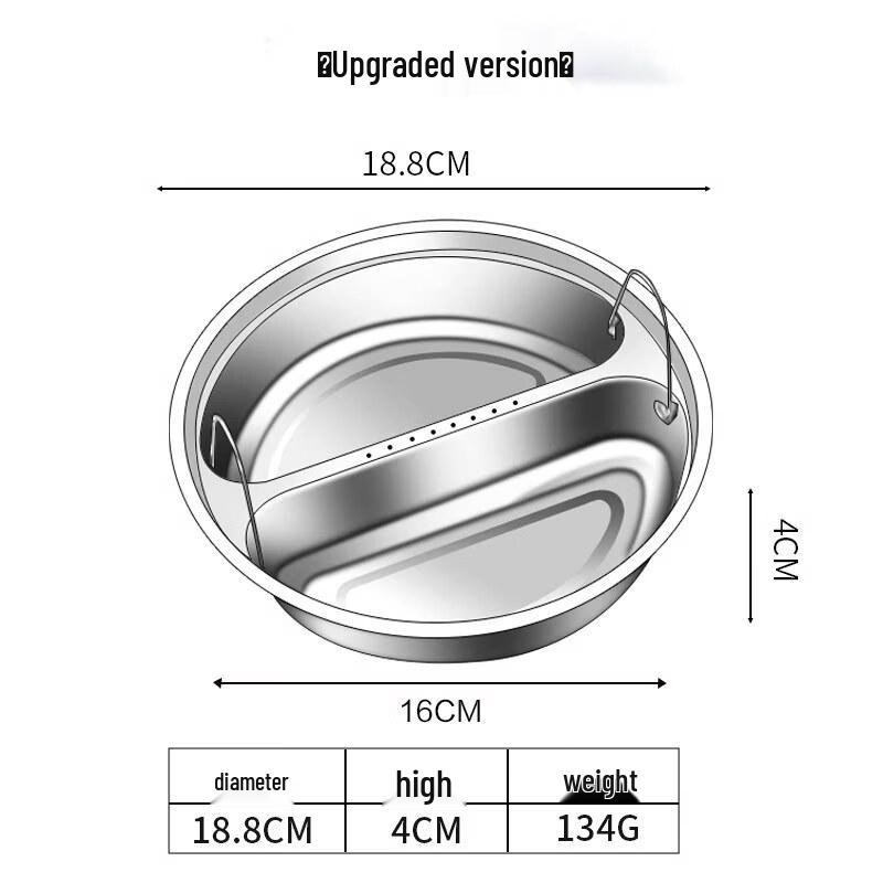 ZISIZ Food-Grade 304 Stainless Steel Divided Steamer