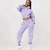 1116 European and American women's clothing velvet urban leisure sports leisure drawstring hooded trousers set